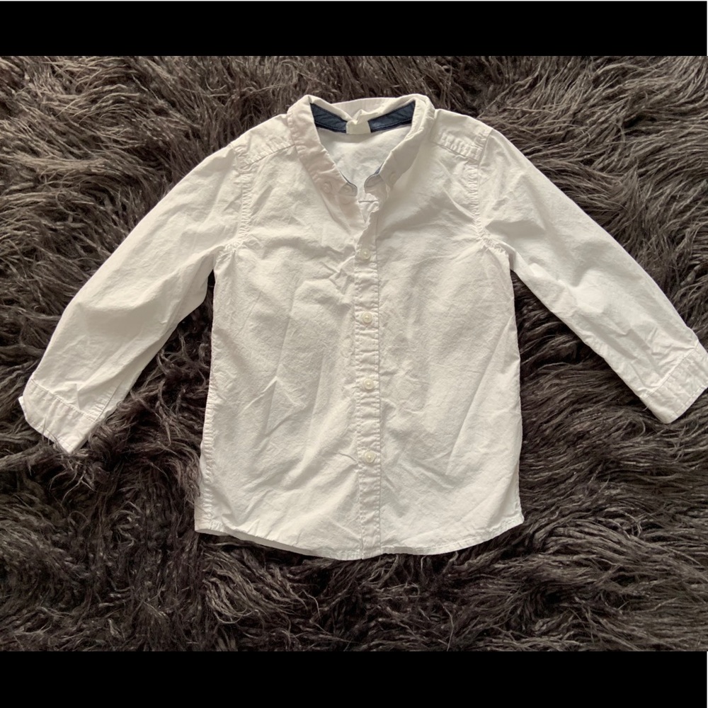 Boys white button down